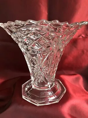 Buy Vintage Glass Vase Very Ornate Unique Design • 20£