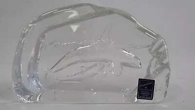 Buy Alfred Capredoni Dartington Clear Lead Crystal Glass Paperweight Whale And Calf  • 4.99£