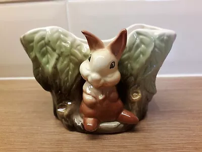 Buy Vintage Withernsea Eastgate Pottery Fauna Rabbit Tree Trunk Posy Vase  • 4.50£