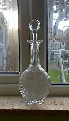 Buy Decorative Round Cut Glass Decanter With A Stopper • 13£