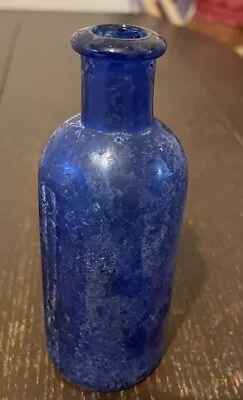 Buy Small Vintage Cobalt Blue Glass Bottle • 6£