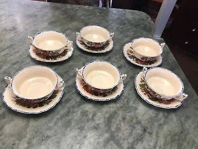 Buy Myott Sons & Co.  Peasantry Bouillon Bowls And Saucers. Set Of 6 • 37.80£