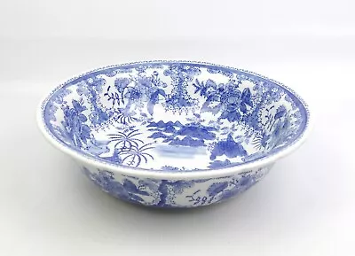 Buy Vintage Antique Victoria Ware Ironstone Flow Blue And White Round Bowl • 32.68£