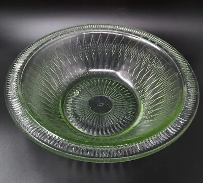 Buy Vintage Green Pressed Glass Fruit Bowl Diamond Pattern Round 21.5cm Diameter • 14.95£