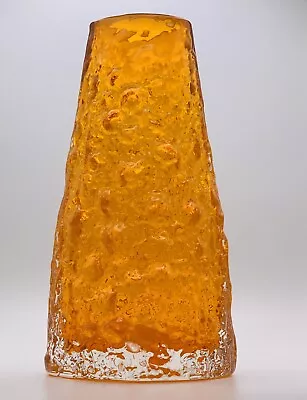 Buy Whitefriars Glass Volcano Vase 1970s Geoffrey Baxter In Tangerine Orange • 195£