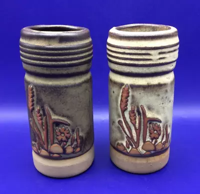 Buy Tremar Cornish Pottery Cylindrical Vases X 2 In Excellent Condition • 8£