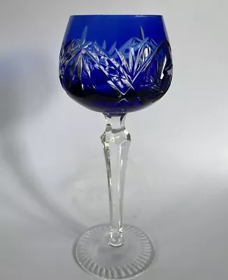 Buy Lausitzer Crystal Wine Glass - Hock Glass - Blue Cut To Clear 8cm 20” Tall • 26£
