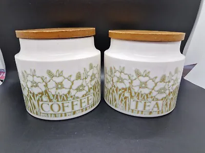 Buy 2x Vintage Hornsea Pottery Fleur Storage Jars - Tea Coffee 1970s • 14.40£