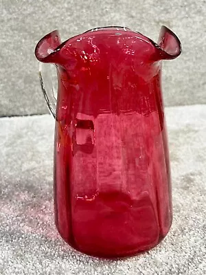 Buy Vintage Cranberry Glassware Water Jug Pitcher A/f • 24.99£