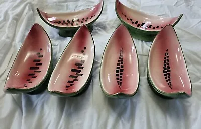 Buy Vintage Toni Raymond Babbacombe Pottery 6 X Watermelon Holder Dishes Bowls • 60£