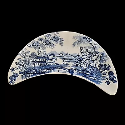 Buy Vtg Royal Staffordshire By Clarice Cliff Tonquin Blue Crescent Bone Dish England • 13.45£