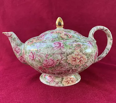 Buy James Sadler FLORENCE CHINTZ Teapot Elegant Shape Pink Country Roses • 165.58£