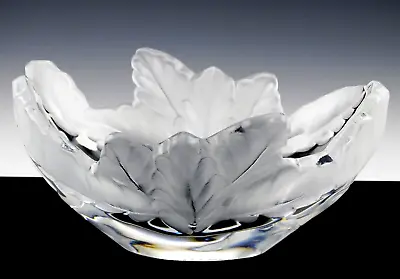 Buy Lalique France Crystal 7-3/4  COMPIEGNE OAK LEAF CANDY NUT BOWL DISH Excellent • 229.60£