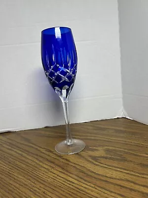 Buy Vintage Cobalt Blue Cut Glass Bohemian Champagne Flute Crystal • 33.57£