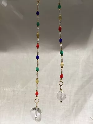 Buy Window Hangings X 2 In Sun Catcher Style Handmade From Sparkly Faceted Beads • 5£