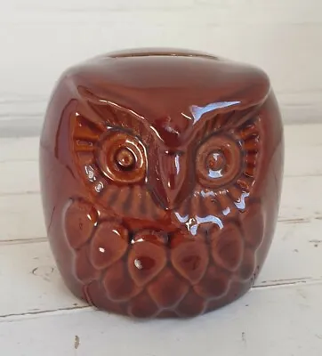 Buy Vintage 1970s Denmead Pottery Ceramic Brown Treacle Glaze Owl Money Box, Stopper • 11.99£