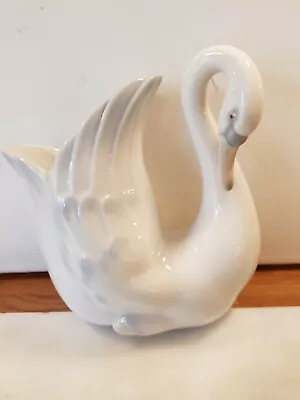 Buy Lladro Nao Vintage Porcelain Swan Vase Figurine H7  X W6  Vgc No Chips Or Cracks • 39£