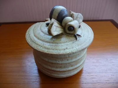 Buy Apple Tree Pottery, Bumble Bee Lidded Stoneware Honey Pot 11cm Tall, 10cm Across • 2.99£