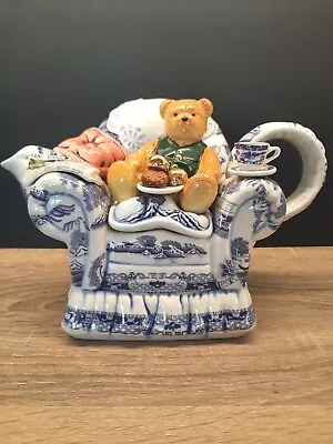 Buy Paul Cardew Ringtons Teddy Bear Blue Armchair Teatime Teapot Ltd Edition • 24£