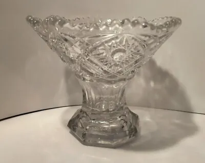 Buy Cut Glass Pedestal Saw Tooth 5  Tall Candy Bowl Used • 7.67£