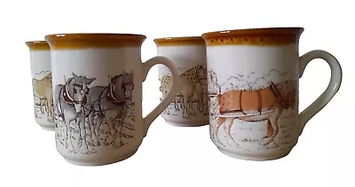 Buy Biltons Pottery Mugs - Heavy Working Horse / Clydesdale - Set Of Four - Vintage • 24.99£