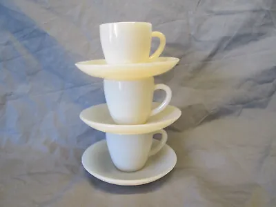 Buy 6pc Fire King Anchor Hocking Demitasse Childs Restaurant Ware IVORY Cup Saucer • 383.61£