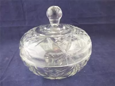 Buy Clear Cut Glass Bowl With Lid. • 14.96£