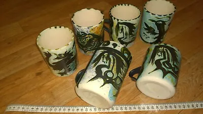 Buy Newlyn Pottery Pitcher Mugs Set Phoenix Bull Horse Six In Total Great Condition • 74£