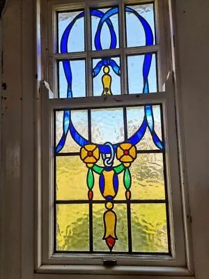 Buy Pair Of Stunning  Solid 1930's Art Deco Stained Glass Panels/Windows • 1,350£