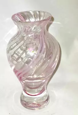 Buy Caithness Crystal Glass Vase Pink And White Swirl 5.75  • 12.95£