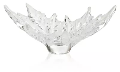 Buy LALIQUE CHAMPS-ELYSEES Small CLEAR Satin BOWL Plane Leaves Vase BRAND New In Box • 1,233.35£