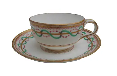 Buy Antique Minton Cup And Saucer Enamel Decoration Pattern 9883 No 1 • 39£