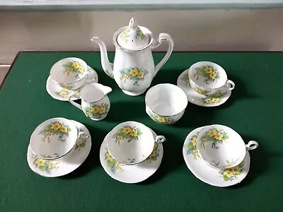 Buy  Royal Standard Yellow Primrose Forget Me Not Coffee Set 13 Pieces • 4.99£