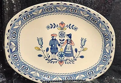 Buy Staffordshire Hearts And Flowers Old Granite Oval Serving Platter 14  X 11  Larg • 14.25£