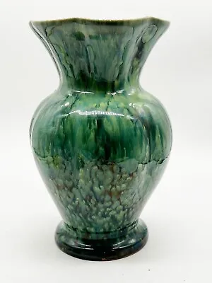 Buy Vintage Large Green Drip Glaze Vase Stamped Foreign Redware • 29.99£