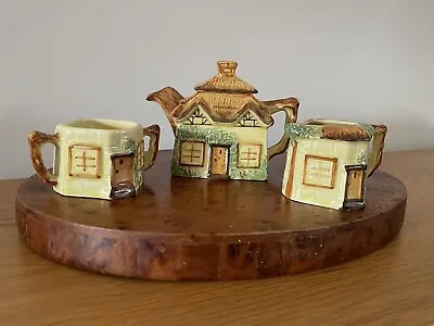 Buy Vintage Small Cottage Teapot, Milk Jug And Sugar Bowl Keele Street Pottery • 15£
