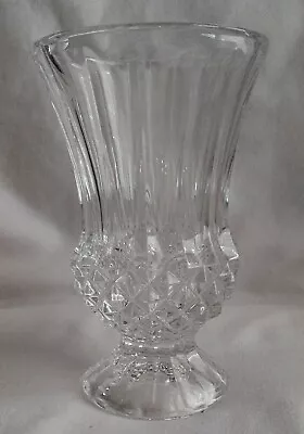 Buy Vintage Crystal Zajecar 24% Lead Diamond Cut Footed Thistle Vase 6  • 18.99£