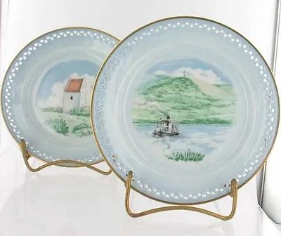 Buy Vintage B&g Copenhagen Dessert Plates Landmarks Of Denmark Series • 37.99£
