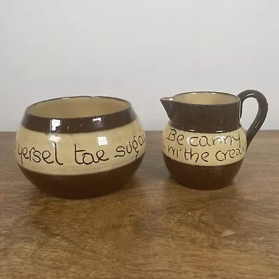 Buy Cumnock Pottery Motto Ware Antique Sugar Bowl Cream Jug Scotland Scottish • 69.99£