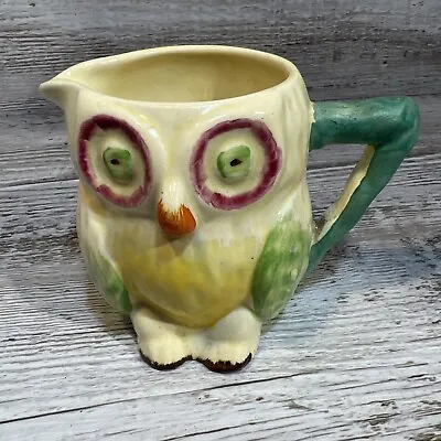 Buy Keele Street Pottery Owl  Theme 9 Cm Milk Jug Hand Painted Vintage • 12.50£