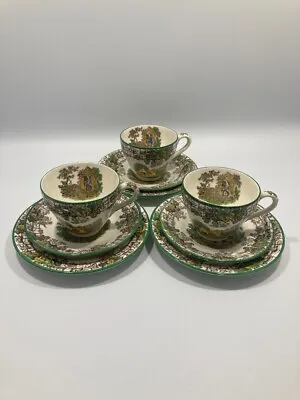 Buy Spode - Copeland, 'Spode's Byron', 3 X Vintage Tea Trios (Cups, Saucers, Plates) • 25£