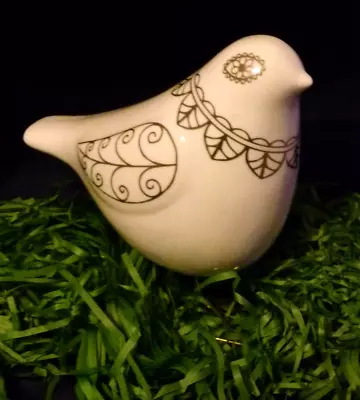 Buy White Bird Ornament With Gold Embellishments Possibly ROBIN Ceramic VGC Cute • 10.79£