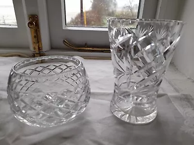 Buy Two Cut Glass (Crystal?) Vases • 5.50£