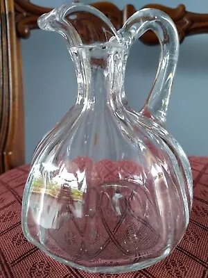 Buy Crystal Glass Handblown Jug Vase Pontil Mark • 3.25£