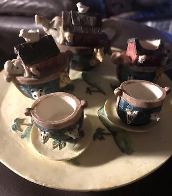 Buy Miniature Vintage Noah’s Ark Tea Set 10 Piece Set  Childrens Tea Cups • 16.32£