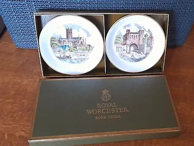 Buy Pair Of Royal Worcester England Fine Bone China, Pin / Trinket Dishes Boxed • 13.50£