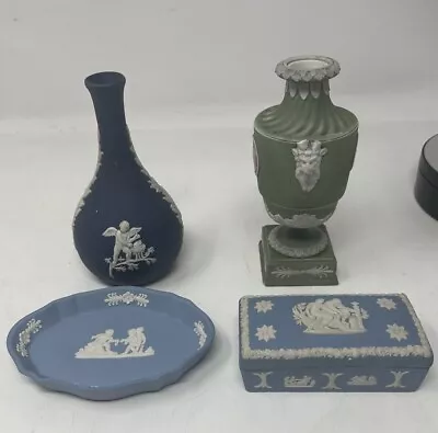 Buy Vintage Wedgewood Jasperware Collection  Urn , Vase Trinket Box & Trinket Dish • 10£