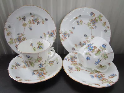 Buy 2x Antique W.A.A & Co Adderley No 30 Floral Tea Trios/ Cups Saucers Plates Set • 17.99£