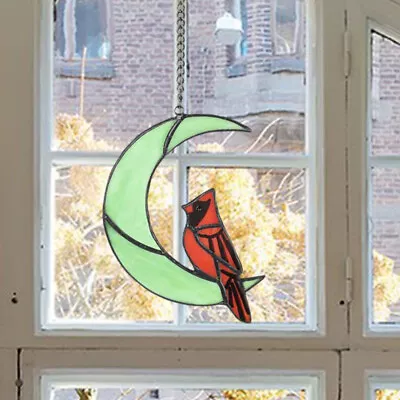 Buy Stained Glass Window Hangings Acrylic Cardinal Bird Suncatcher • 11.49£