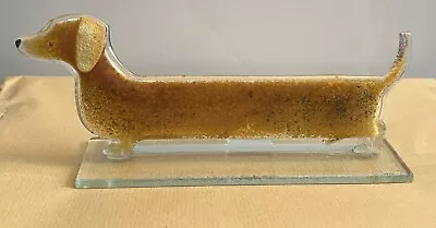 Buy Fused Glass Ornament Sausage Dog Honey - Nobilé Glassware - 702-12 • 16£
